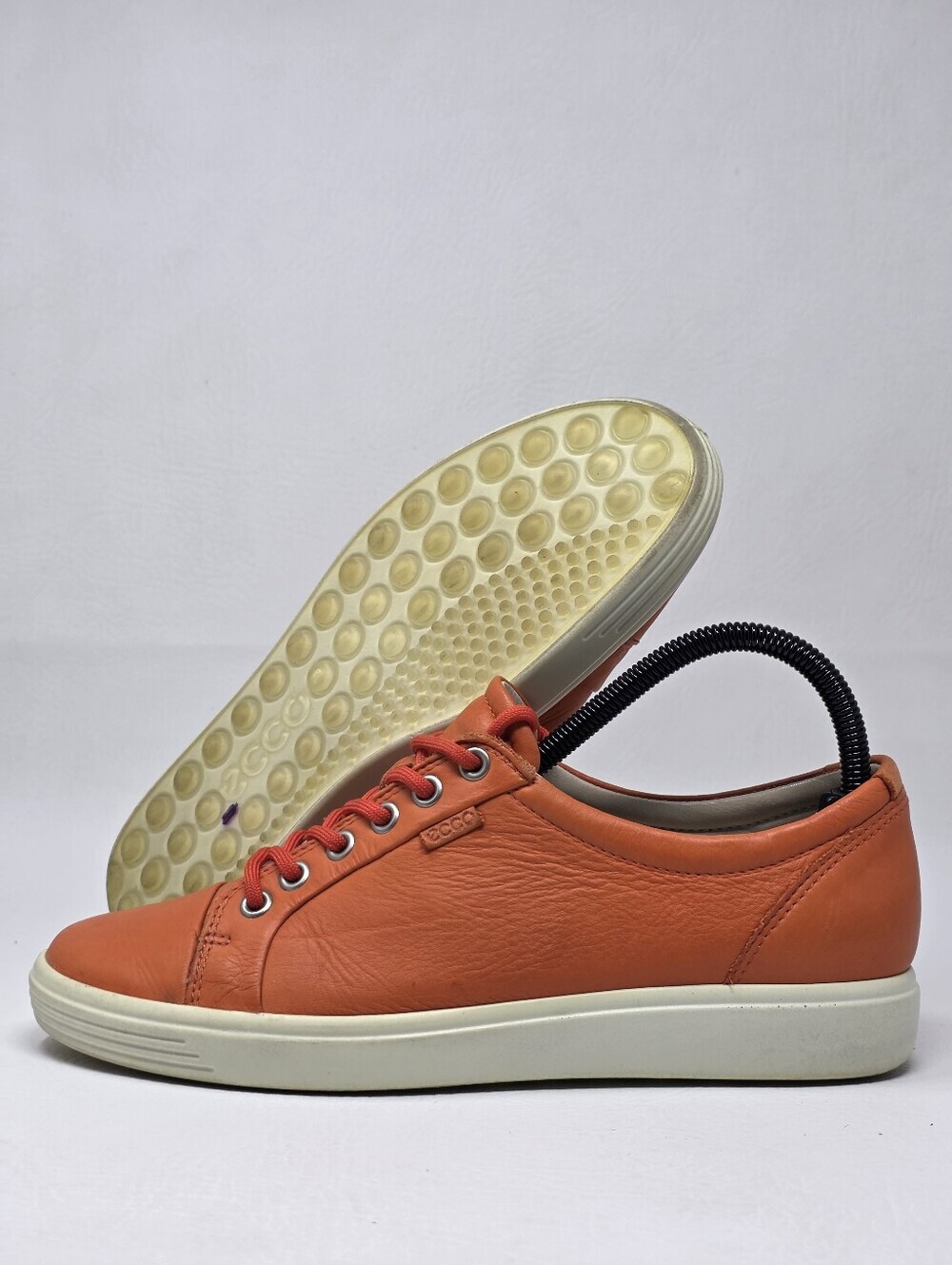 ECCO Soft 7 Women's Sneakers Size 39 EU 8 US  Leather Lace Up  Orange Pre-owned